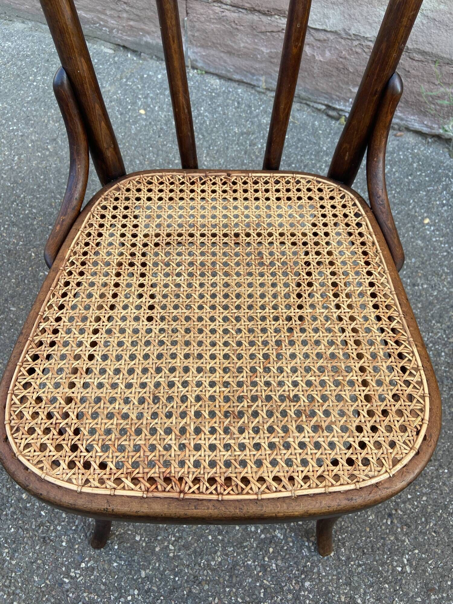 Set of 6 mismatched Viennese bistro restaurant chairs from the 1920s