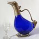 Vintage glass and silver-plated zoomorphic carafe
