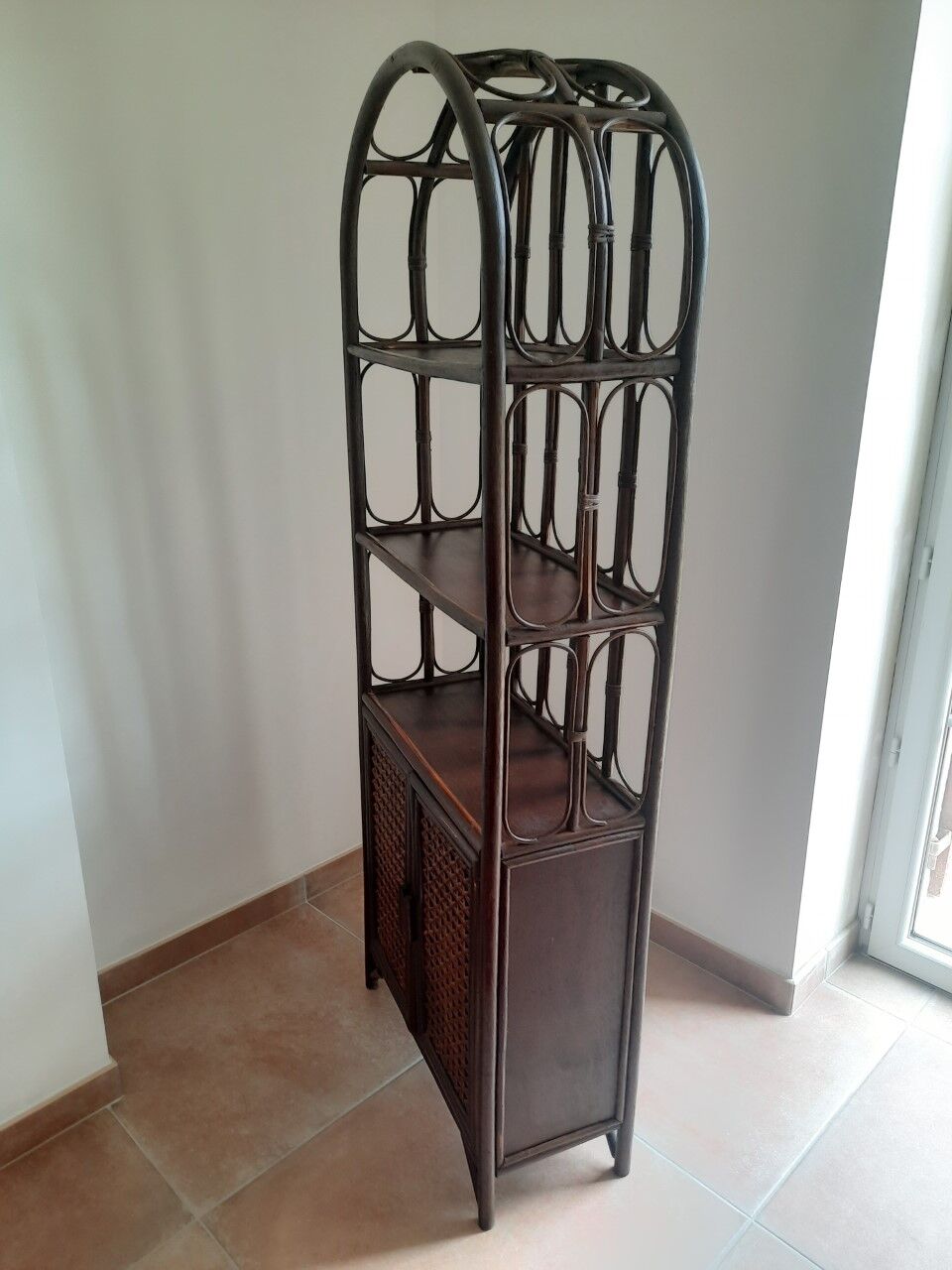 Vintage rattan shelf