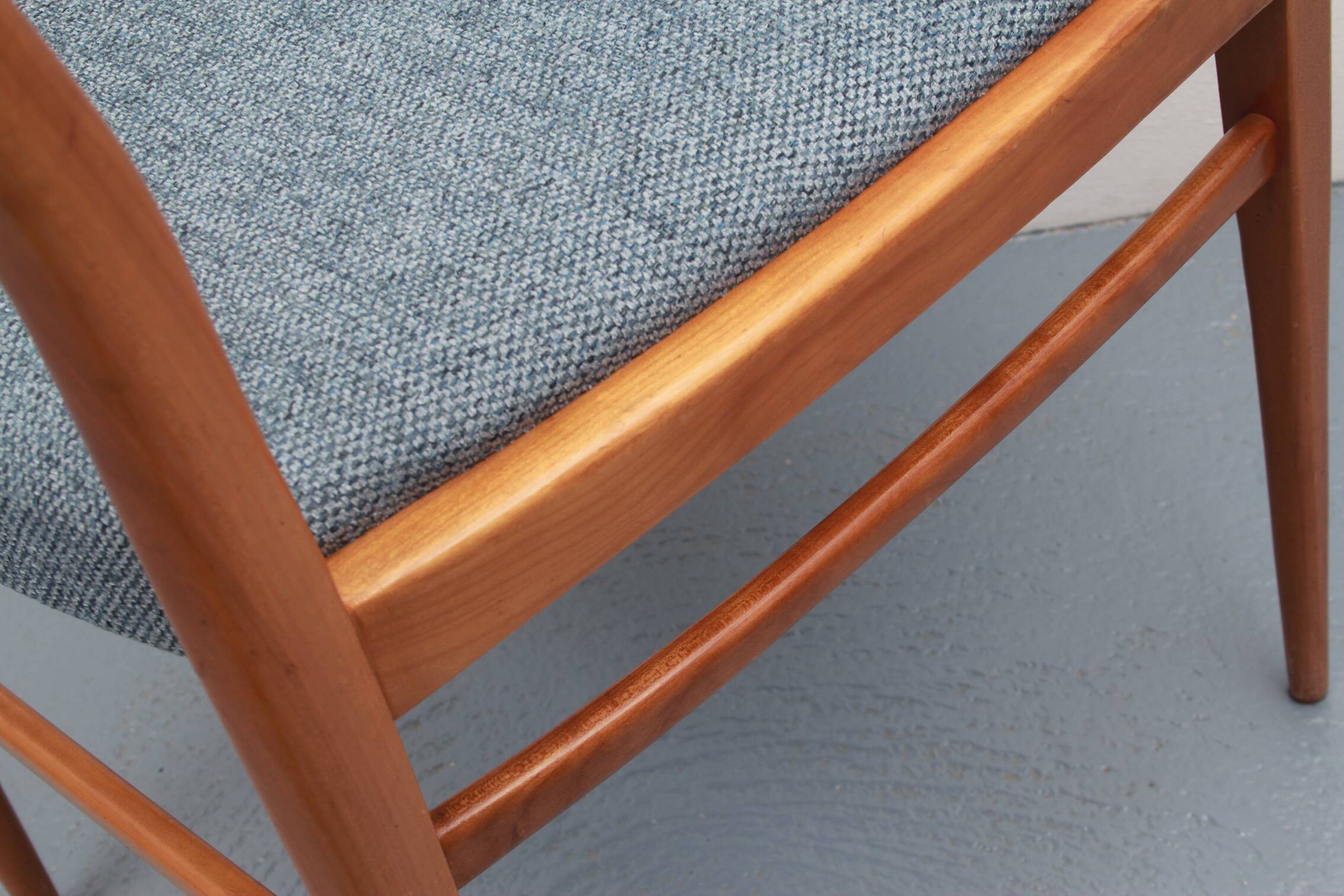 1950s chair in cherrywood, fresh fabric