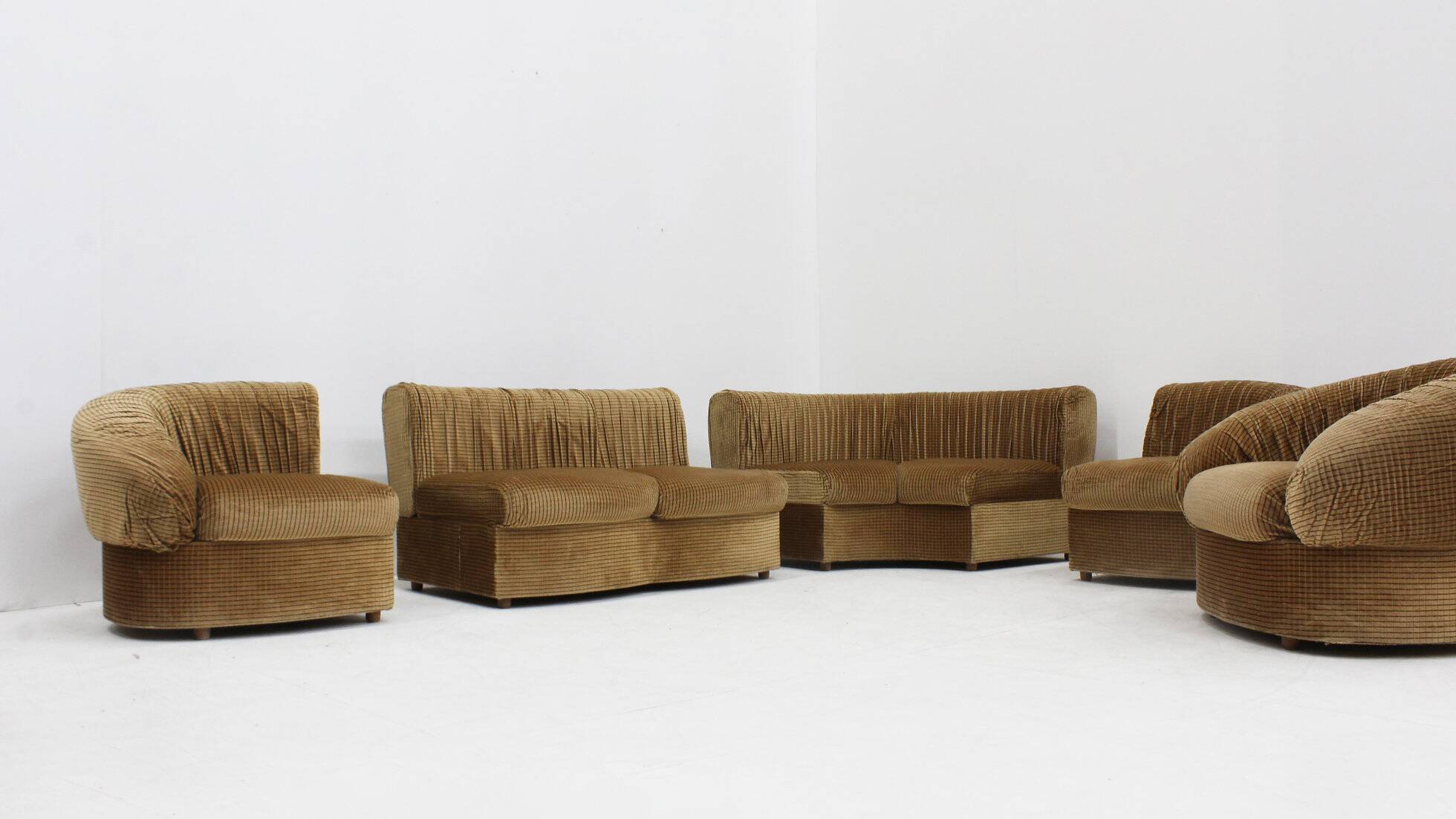 Vintage Italian curved modular sofa 1970s
