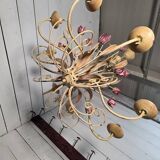 Wrought iron chandelier in Florentine style from the 1970s.