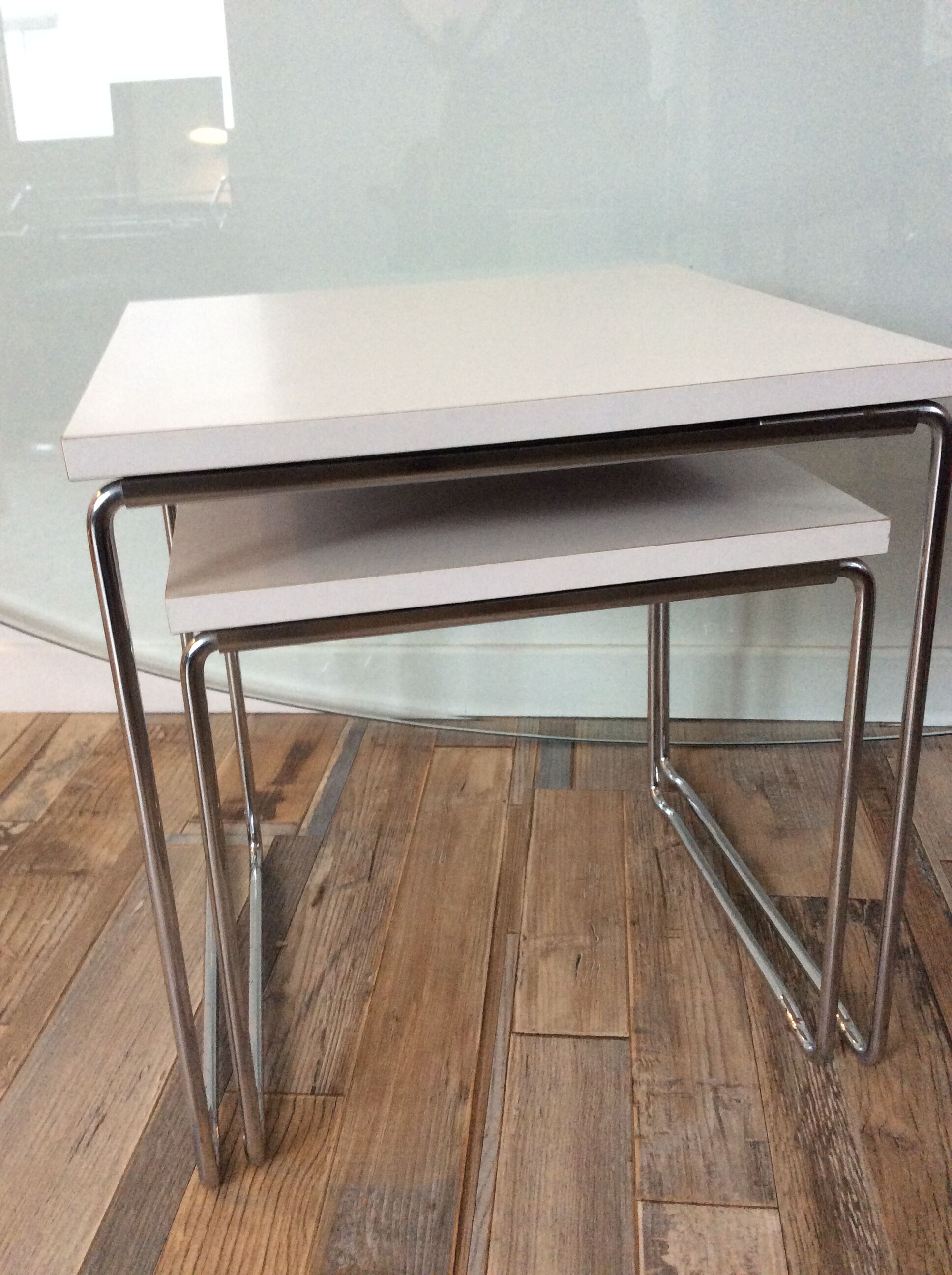 Pair of vintage pull-out tables from the 70s
