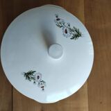 Vercor earthenware soup tureen with daisy decor