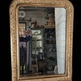 Old Louis Philippe style gilded mirror, 102cm H