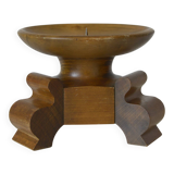 Large antique candle holder Art Deco handmade wood candle stick holder