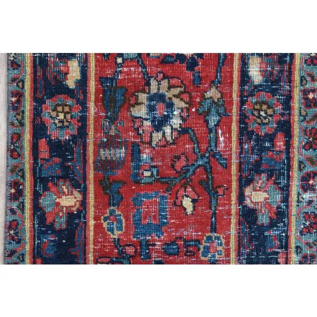 Tapis couloir fait main en laine et coton Oushak turc des années 1970, 44x251.