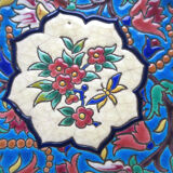 enamel plate, signed LONGWY, Flowers, model "Peonies"