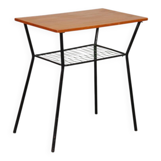 Vintage metal and wood table from the 1960s