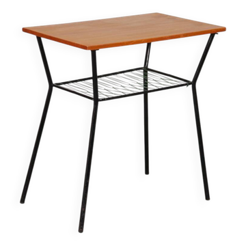 Table vintage en métal et bois des années 1960