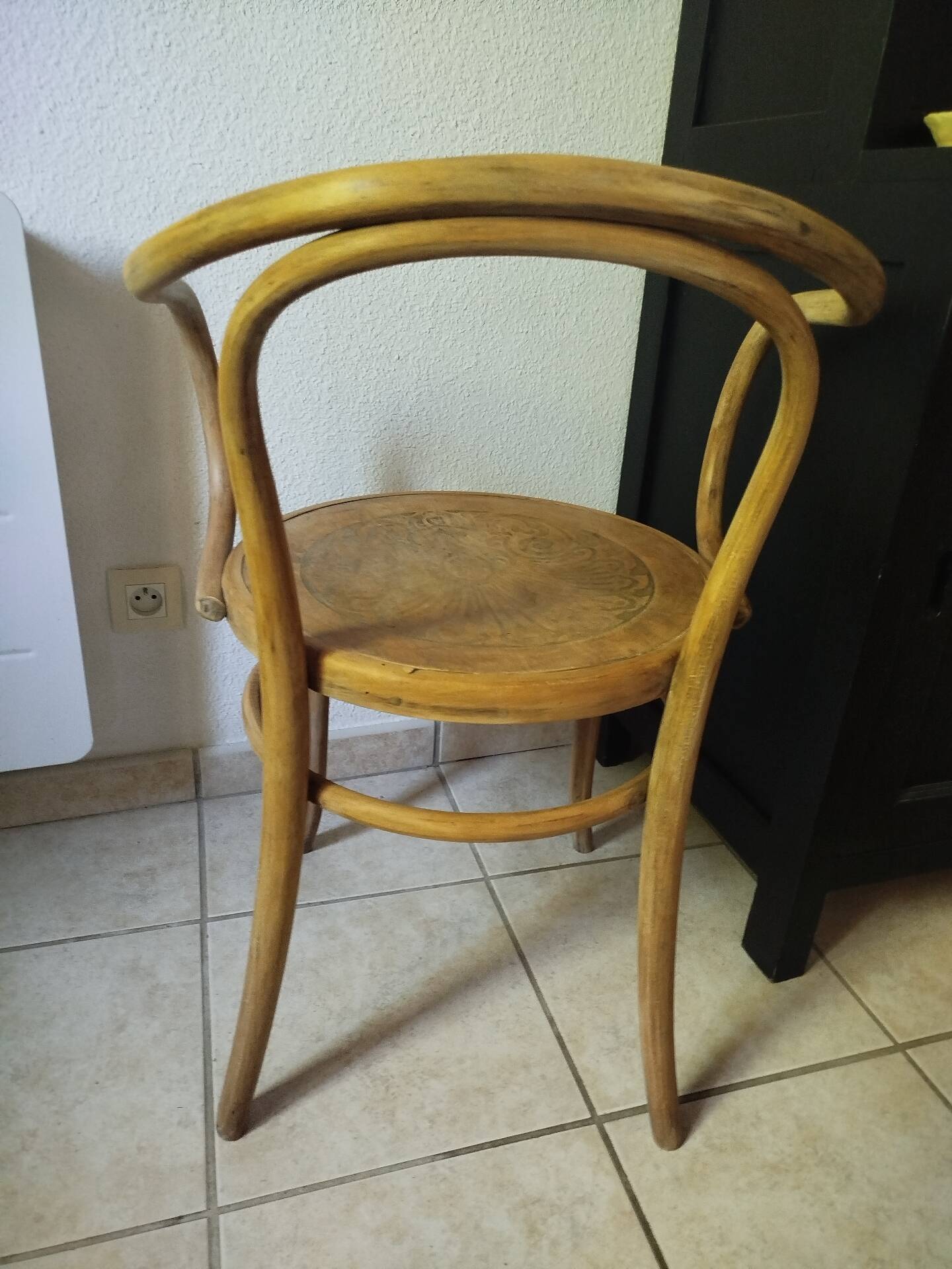 Antique Fischel armchair in bent wood