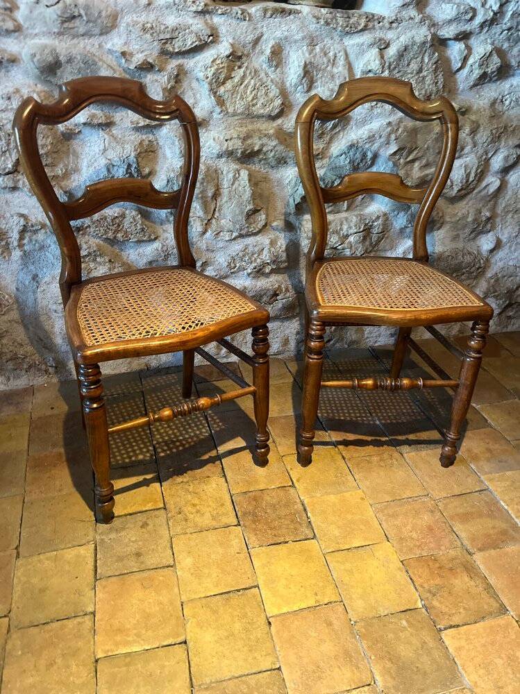 Pair of caned chairs 1950/60