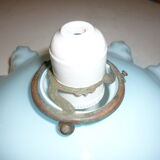 Opaline suspension draped from the 30s, blue and white