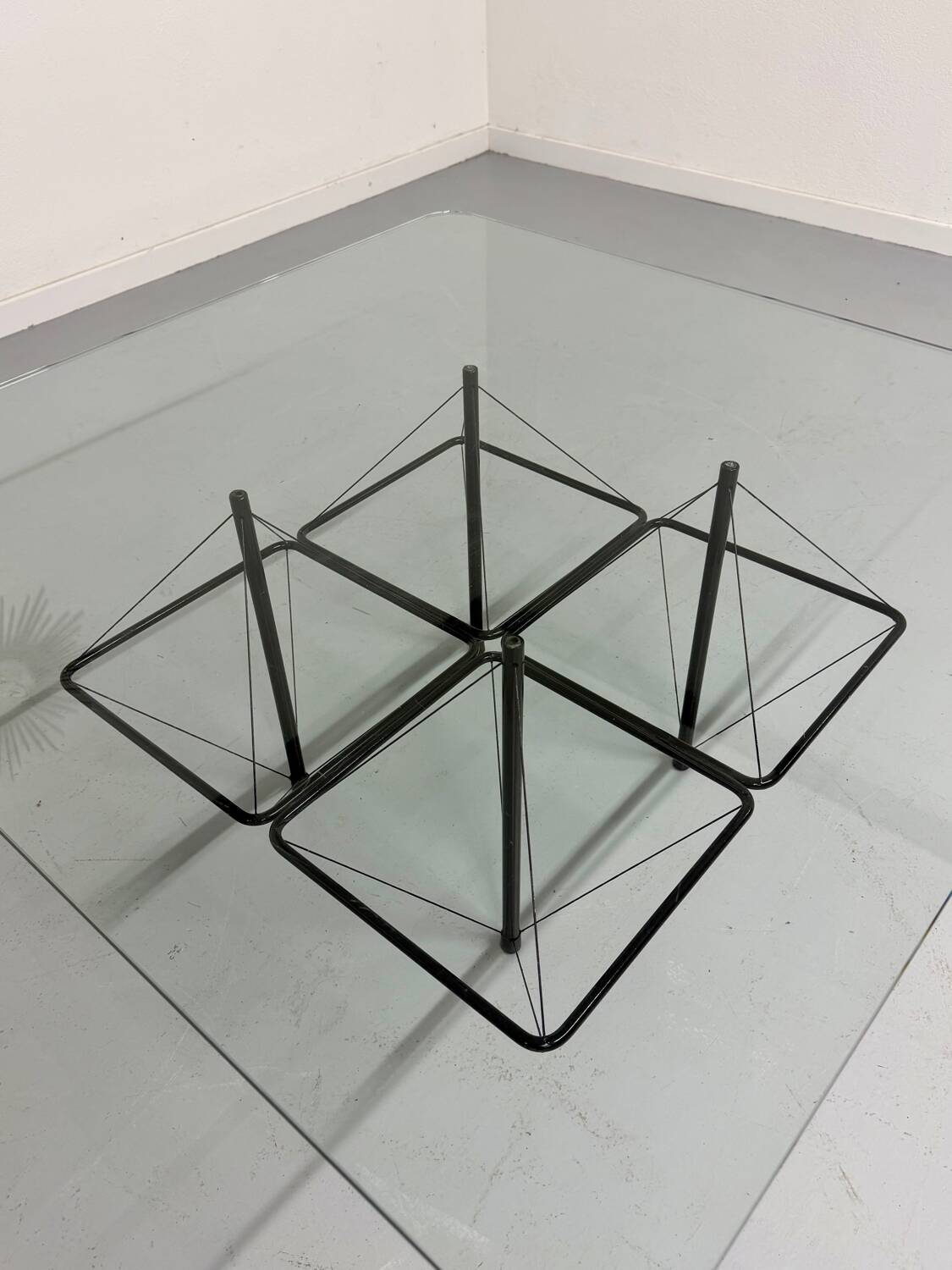 Vintage Italian architectural design coffee table from the 1970s