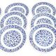 12 ceramic cheese/dessert plates with floral decoration