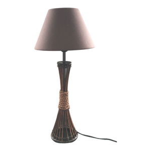 Lampe rotin et corde