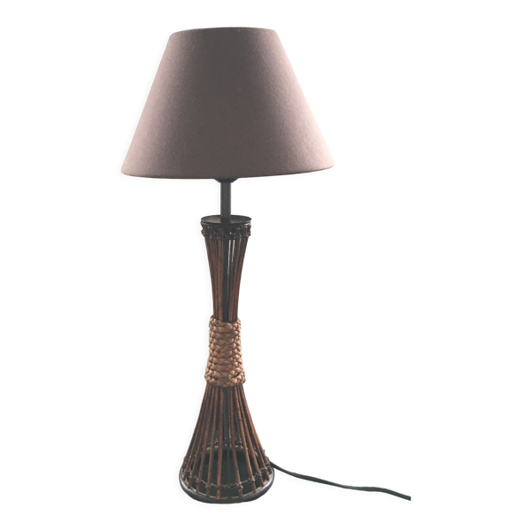 Lampe rotin et corde
