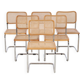 6 chaises dlg. de Marcel Breuer B32, Italie