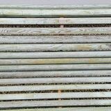 Antique Garden Bench with Wooden Slats and Iron Legs