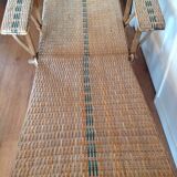 Wicker and rattan lounge chair