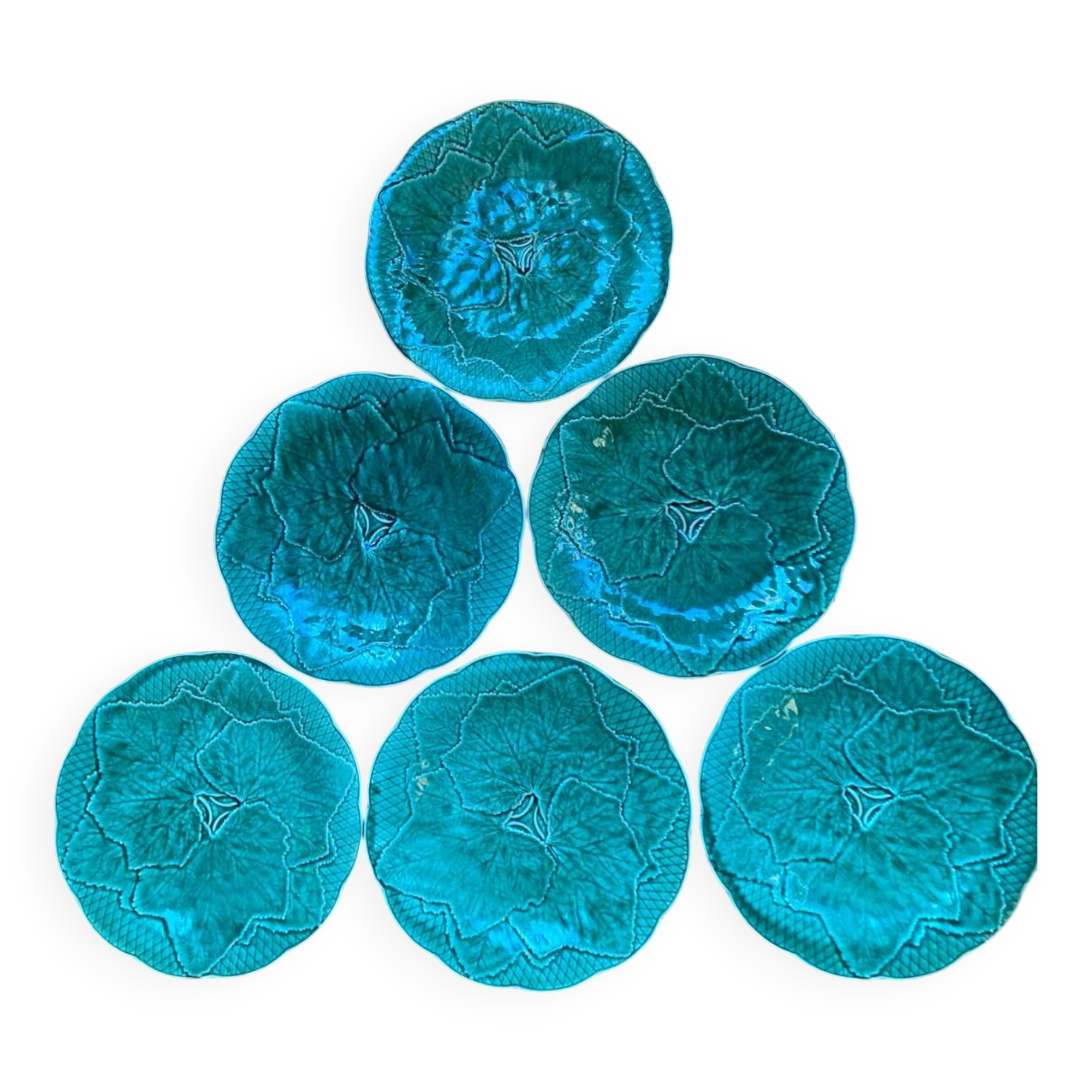 Gien Leaf Slush Dessert Plates