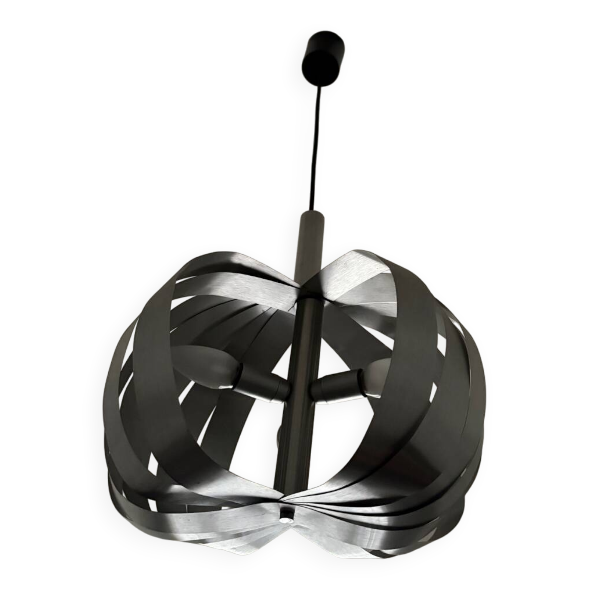 Space Age brushed metal ball chandelier