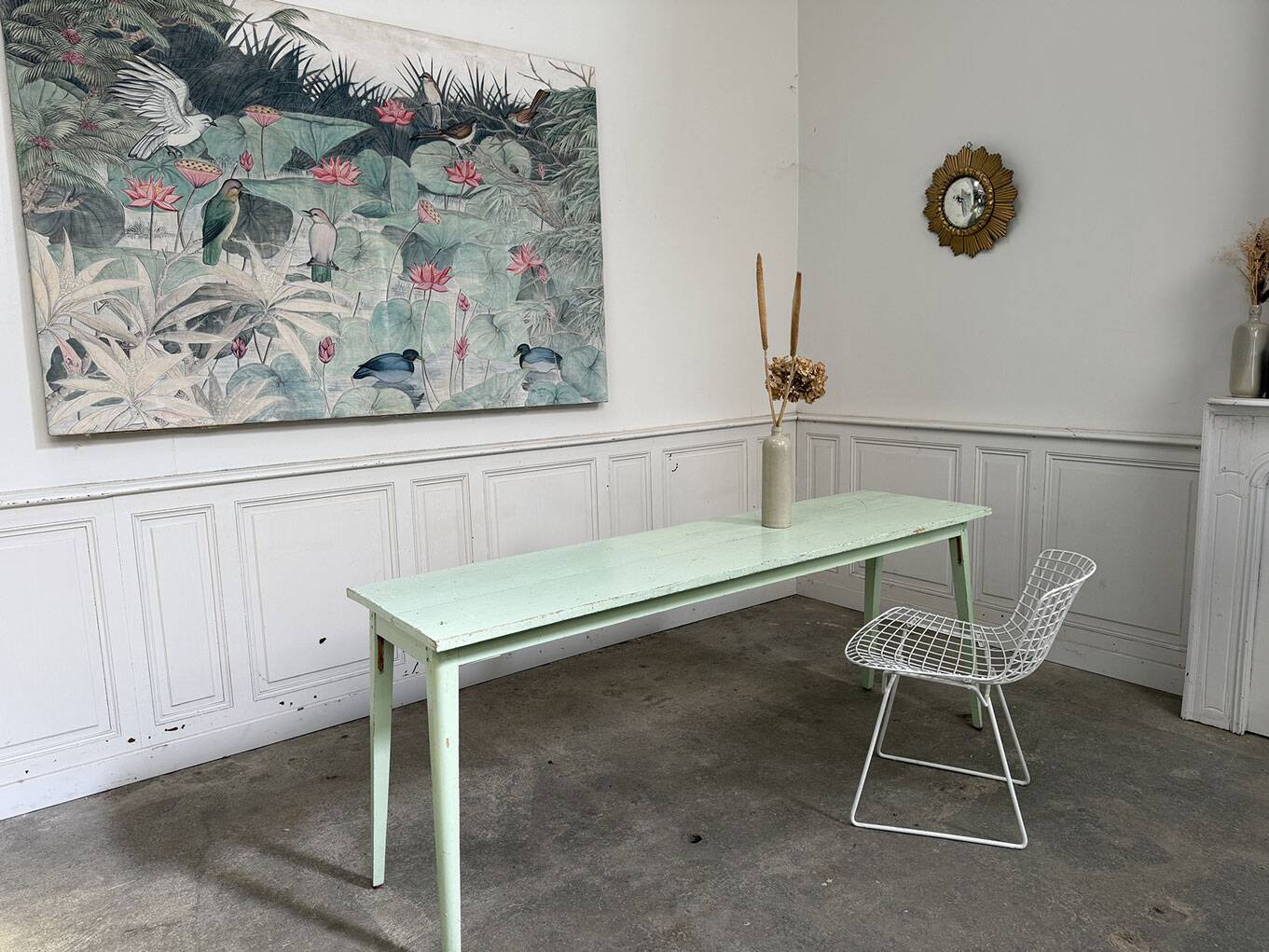Table console vert d'eau 1950