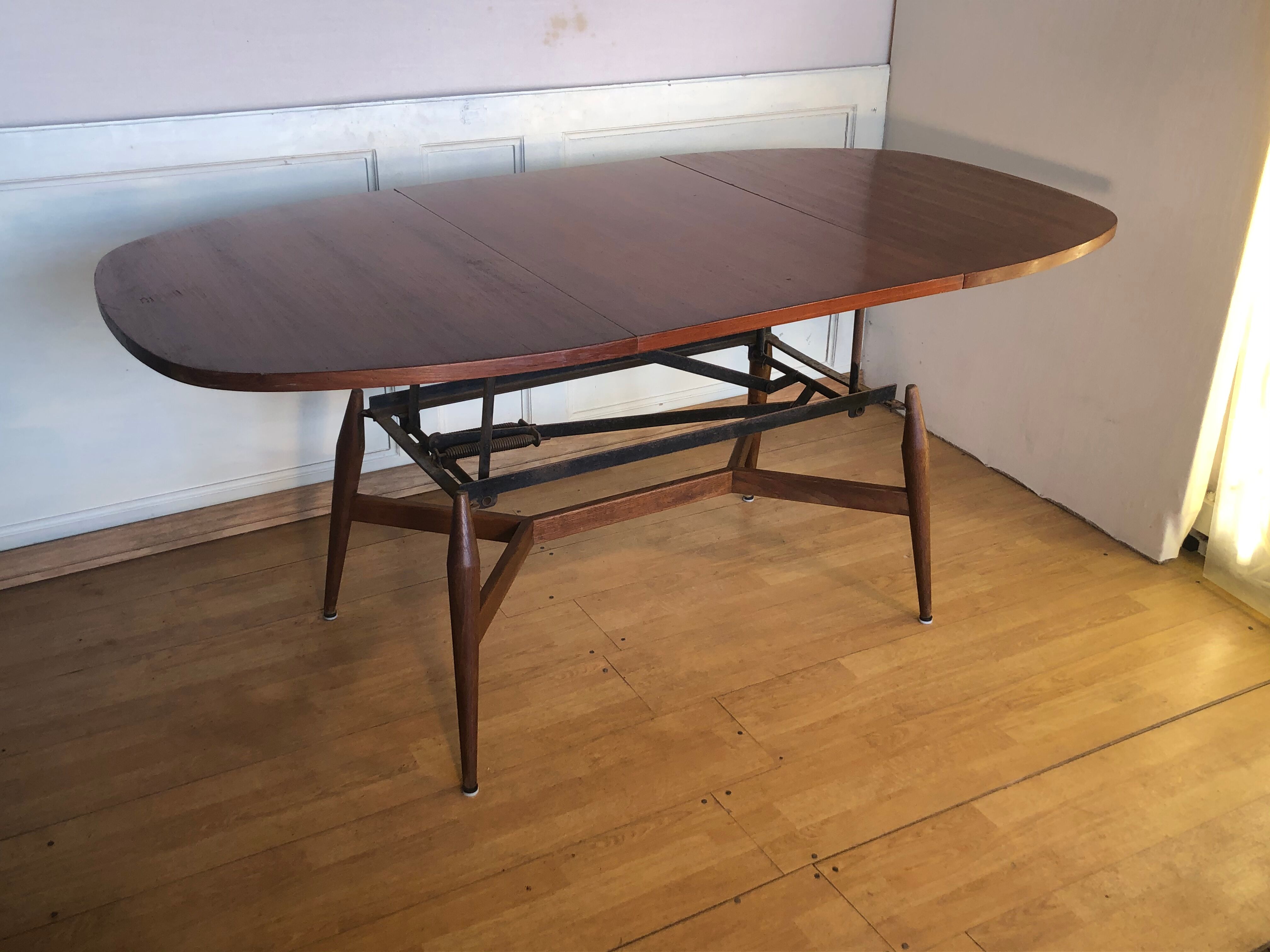 Scandinavian liftable table. 1960. Free shipping