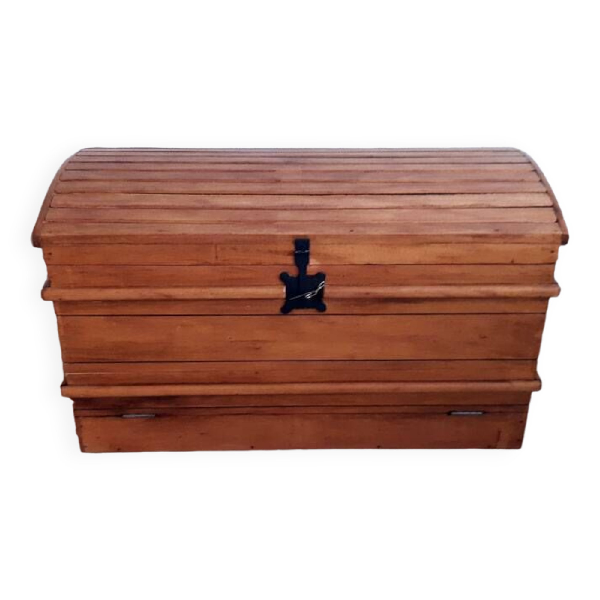 Large old trunk (steam box) in solid wood.