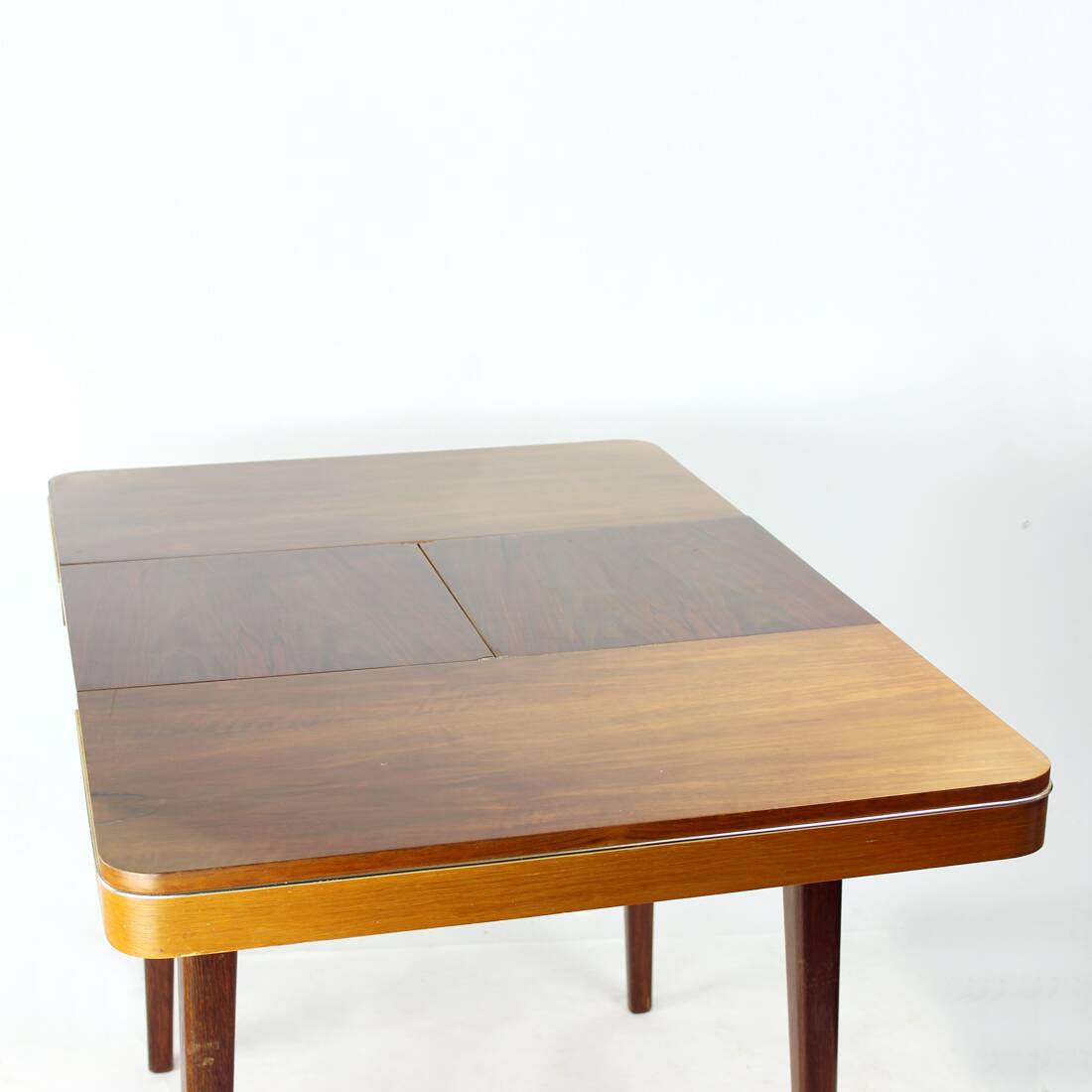 Extendable Square Dining Table In Walnut By Jitona, Czechoslovakia 1968