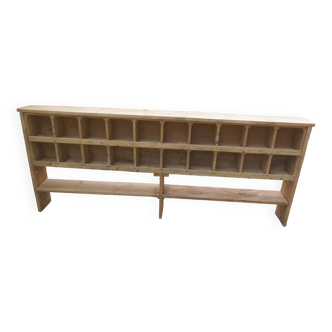 Vintage pitch pine craft furniture, 20 lockers, 2 mobile shelves