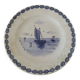 Large antique dish with a sailing boat design – signed A. Lebacqz & M. Bouchart