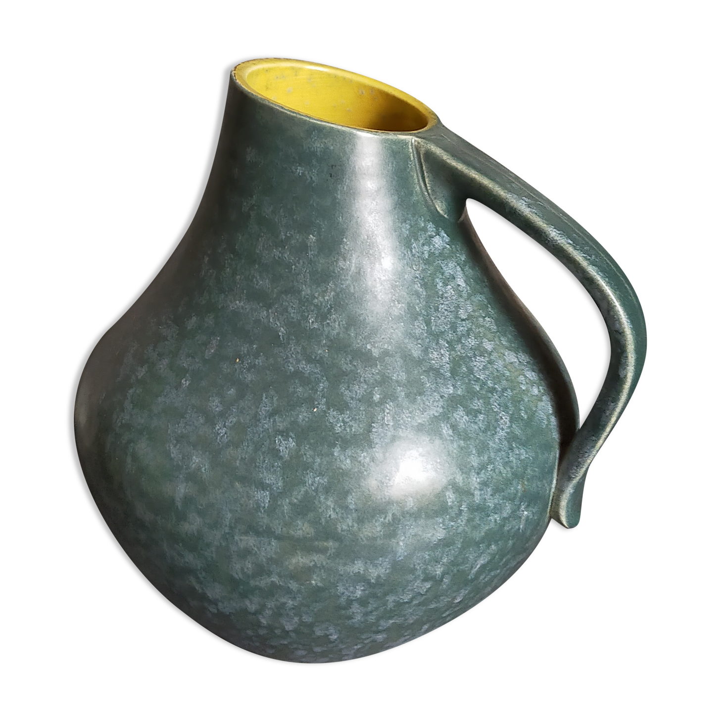 German ceramic vase Art-Deco with speckled enamel model n°377