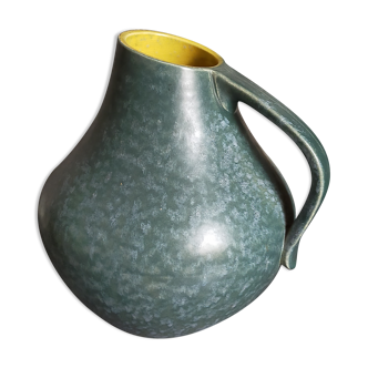 German ceramic vase Art-Deco with speckled enamel model n°377