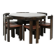 Dining Set by Luigi Vaghi for Former with Six Leather Chairs, Italy 1960's