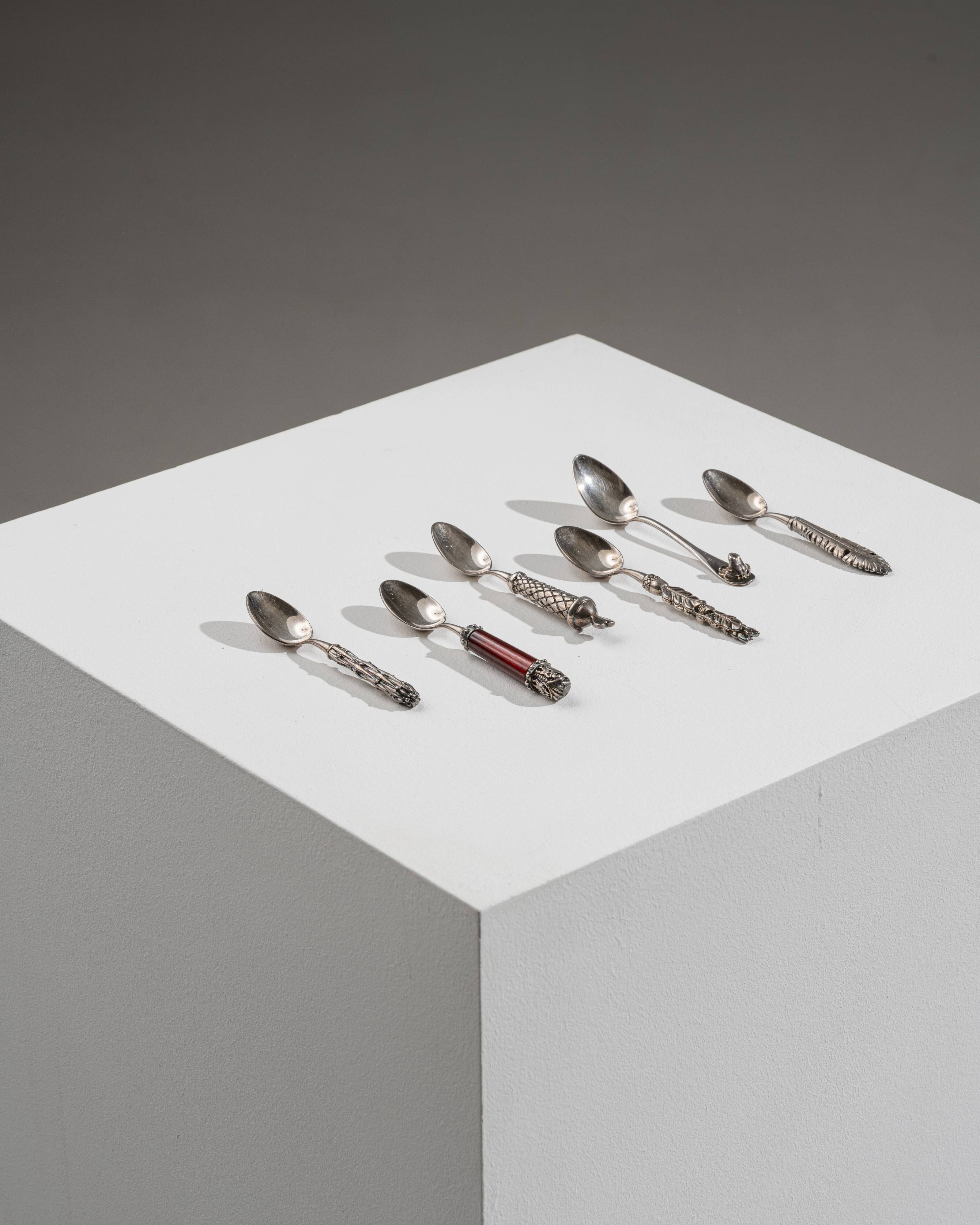 Coffret de 6 petites cuillères, Roux Marquiand, 1990s