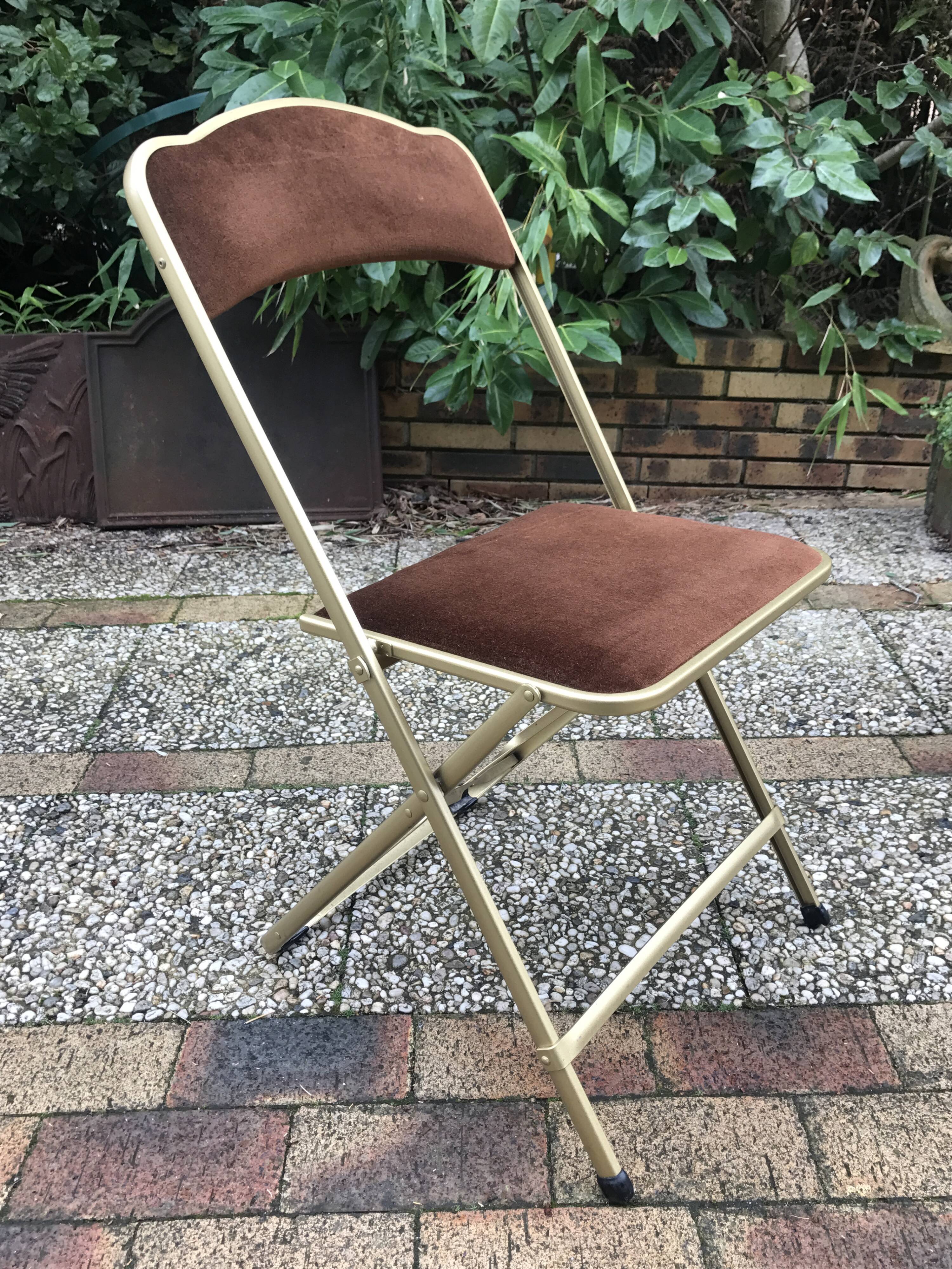 Six vintage folding chairs