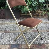 Six vintage folding chairs