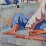 Oil on canvas, painting of young men.