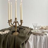 Chandelier bougeoir ancien en laiton 5 feux