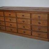 Antique French Light Oak Apothecary / Filing Cabinet, 1920/30s