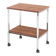 Vintage side table on wheels. Chrome-plated iron tube and wood. France, 1970s.