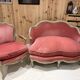 salon complet de style Louis XV – banquette corbeille et paire d