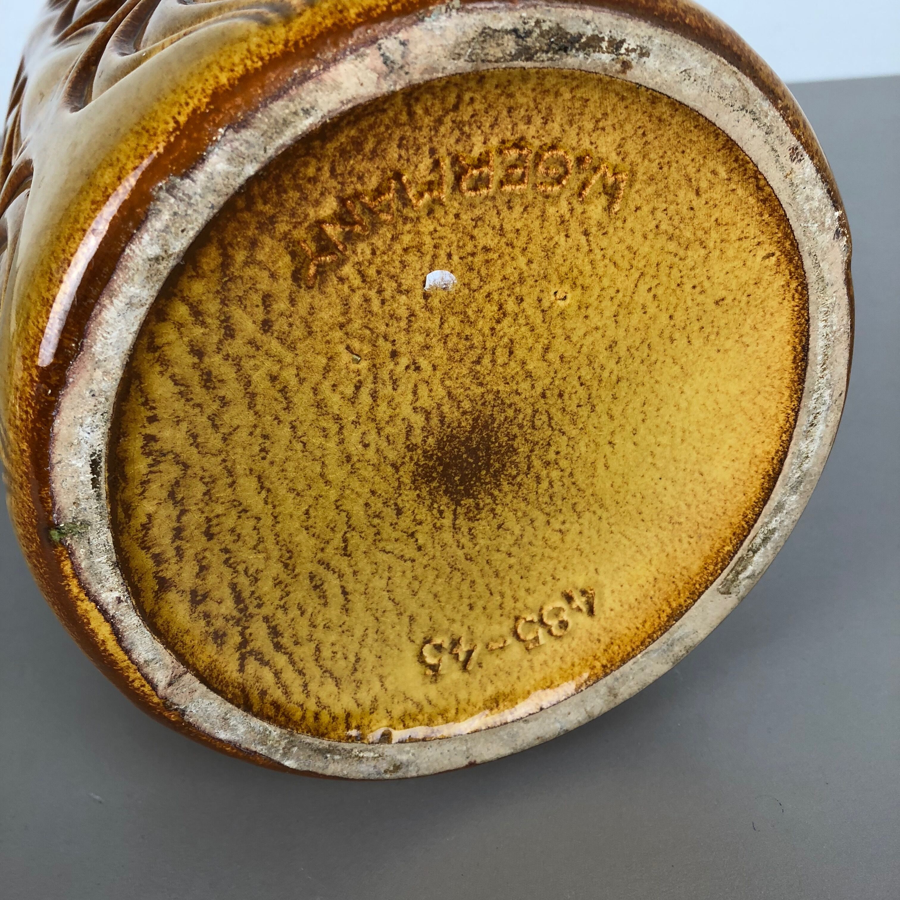 Large Pottery Super Fat Lava Multi-Color 485-45 "Onion" Vase by Scheurich, 1970s