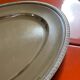 Oval silver-plated metal dish