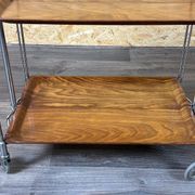 Chariot de service table d'appoint dinette space age brown design 60s 70s