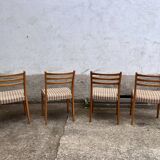 Set of 4 Scandinavian style chairs in vintage beech