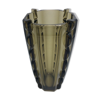 Art deco moulded glass vase