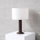 Turned oak art deco french table lamp