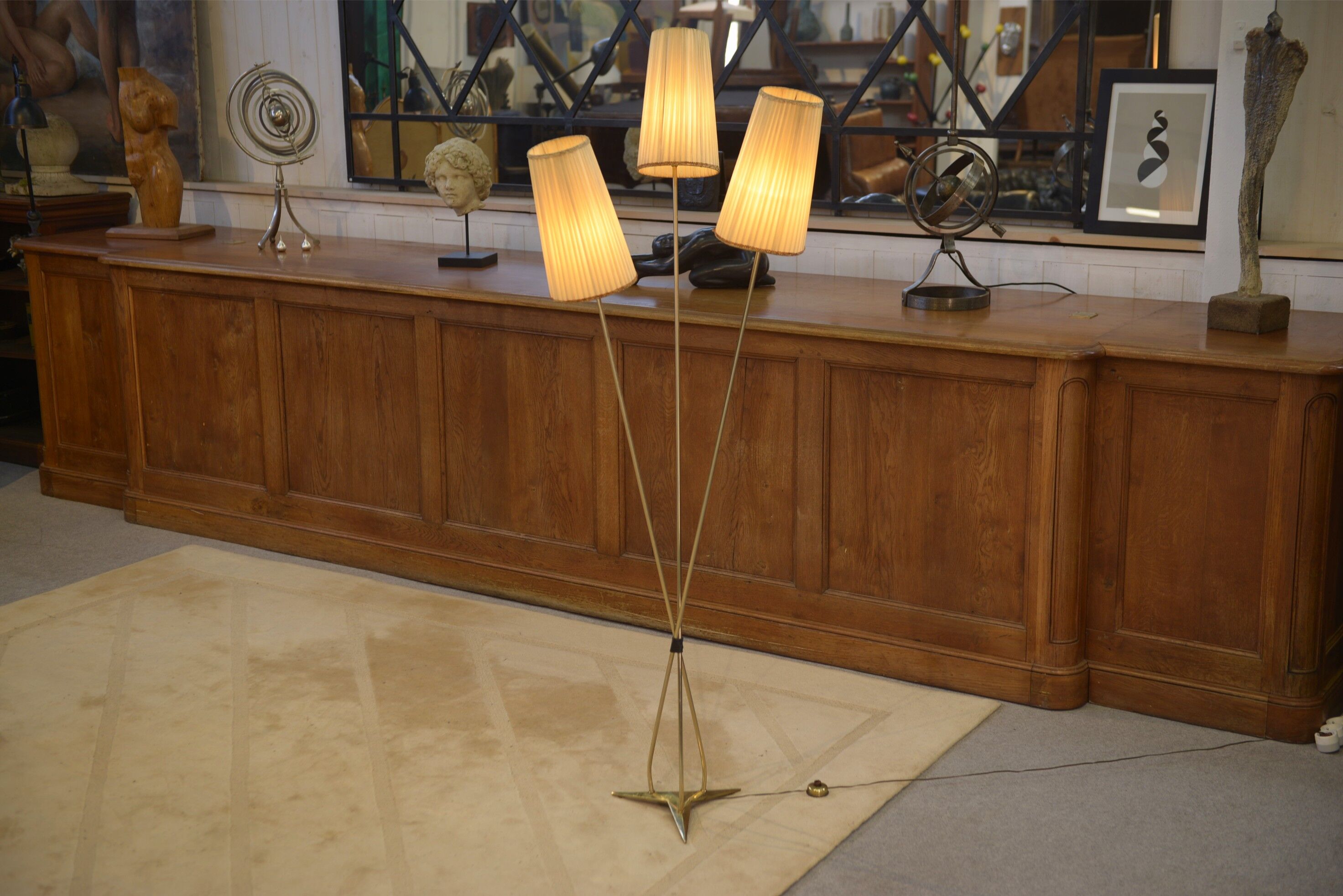 1960s design three-armed floor lamp